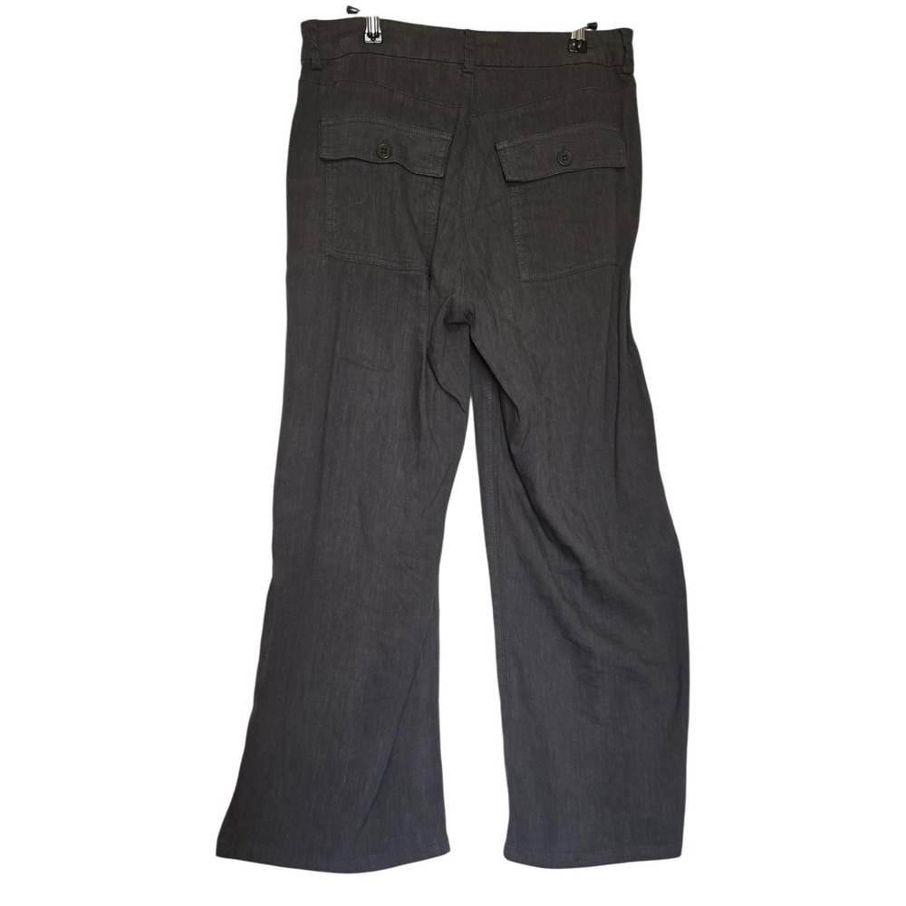 Kut From The Kloth size 4 30x26 Linen Grey Wide Leg Ankle Pants Classic City - Picture 3 of 10